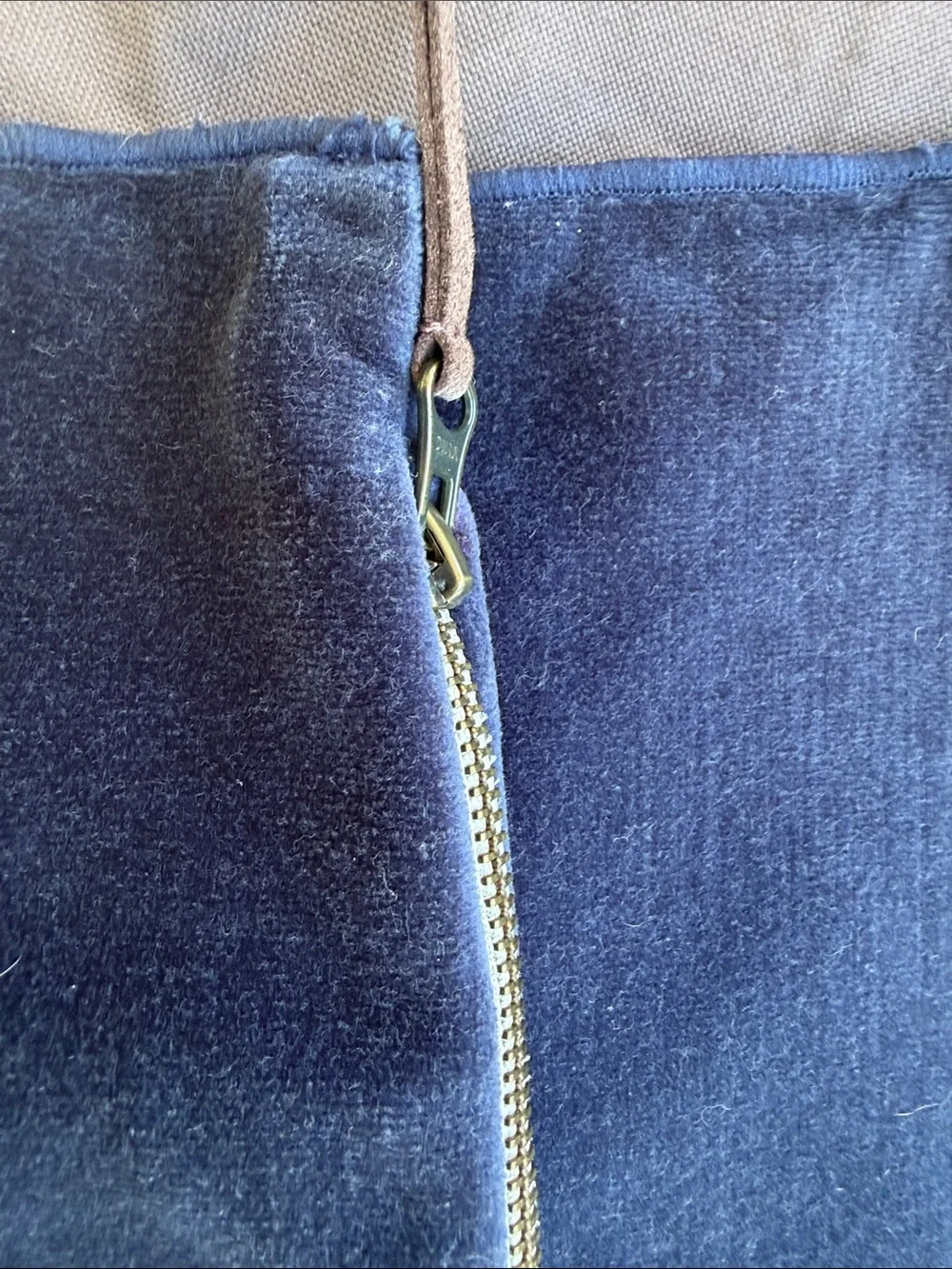 Pottery Barn Navy Blue Velvet Lumbar Pillow Cover